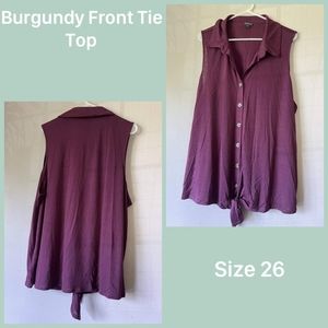 Torrid NWOT Tie Front Sleeveless Shirt- Size 4X